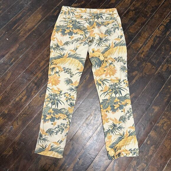 Anthro chino tropical bird leaf size 27 relaxed pants - Picture 5 of 5
